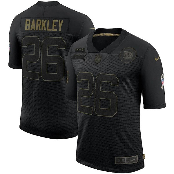 Men's New York Giants #26 Saquon Barkley 2020 Black Salute To Service Limited Stitched NFL Jersey